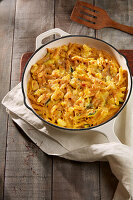 Makkaroni-Gratin mit Seeteufel