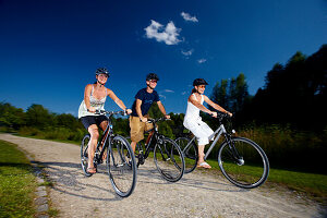 Three cyclists, Bavaria, Germany