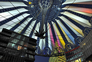 Pavilion roof above central forum, Sony Center, Potsdamer Platz, Berlin, Germany