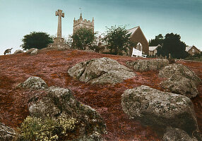 Friedhof in einem Dorf bei Dartmoor, Devon, Südengland, Großbritannien, Europa