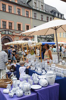 Pottery at the Pottery market, Weimar, Thuringia, Germany