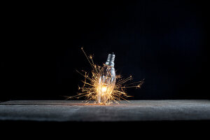 Electric bulb with sparks, Electricity