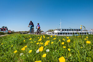 Cyclists, Vitte, Hiddensee island, Mecklenburg-Western Pomerania, Germany