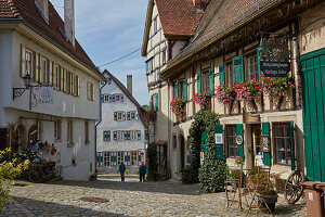 Altstadt mit Fachwerkhäusern in Nürtingen am Neckar, Baden-Württemberg, Deutschland