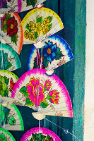 Detail of colourful fans in Havana, Cuba