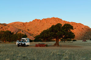 Fantastic campsite on the camel thorn tree in the Tiras Mountains, Namibia