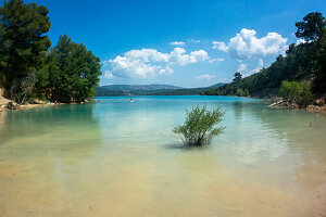 View of the Lac de Sainte-Croixan reservoir in the Verdon Gorge,