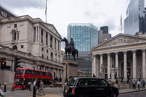 Wellington Denkmal, Bank of England, City of London, Finanzdistrikt, London, Großbritannien