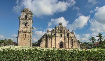 Die UNESCO-Welterbekirche Paoay (St. Augustine), Paoay, Ilocos Norte, Philippinen.