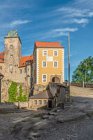 Eingang zur Burg Hohnstein, Sächsische Schweiz, Sachsen, Deutschland