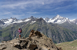 Wanderung zur Fluhalp, bei Zermatt, Mattertal, Wallis, Schweiz