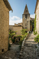 Mittelalterliches Bergdorf, Crestet, bei Vaison-la-Romaine, Département Vaucluse, Provence, Provence-Alpes-Côte dAzur, Frankreich