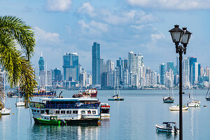  Skyline seen from Amador district, Panama City, Panama, America 