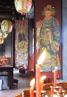  Taoist immortality: burning sacrificial candles in front of the doors of the gods in Dalongdong Baoan Temple, Taipei, Taiwan 