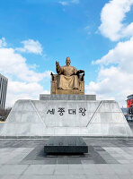 Gwanghwamun-Platz, Statue von König Sejong, Schaffer des koreanischen Alphabets, Seoul, Südkorea, Asien