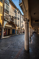 Arkaden in der Altstadt, Stadt Mantua, Provinz Mantua,  Lombardei, Italien, Europa