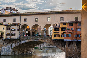 Blick auf Brücke Ponte Vecchio, Florenz, Region Toskana, Italien, Europa