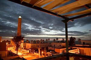 Am Leuchtturm am Abend, Chipiona, bei Cadiz, Provinz Cadiz, Andalusien, Spanien