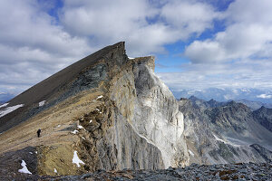  The highest hiking peaks in the Alps: Barrhoerner, Valais, Switzerland. 