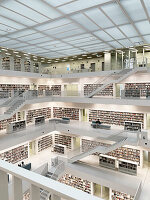Stadtbibliothek am Mailänder Platz, Stuttgart, Baden-Württemberg, Deutschland