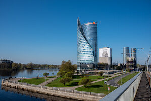 Zentrale der Schwedbank, Zunda Towers, Fluss Daugava, Riga, Lettland