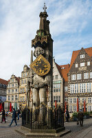 Bremer Roland, Rolandstatue auf dem Marktplatz, Hansestadt Bremen, Deutschland