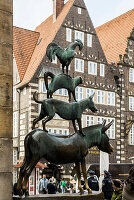  Bremen Town Musicians, bronze sculpture, artist Gerhard Marcks, Hanseatic City of Bremen, Germany 