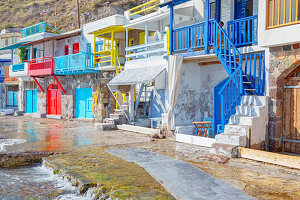 Fishermen houses, Klima, Milos Island, Cyclades Islands, Greece