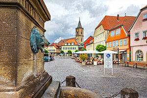  Market square in Bad Neustadt an der Saale in Bavaria, Germany 