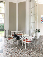  Chess game in the Kurhalle, Bad Reichenhall, Berchtesgadener Land, Bavaria, Germany 