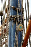  Details on deck, sailing ship on the North Sea 