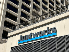  Justworks, Außengebäudeschild, New York City, New York, USA 