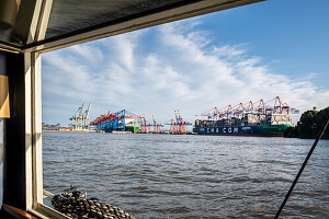 HHLA Container Terminal Burchardkai, Elbe, Hafen Hamburg, Hamburg, Norddeutschland, Deutschland