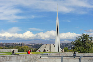 Armenian Genocide memorial complex on the hill of Tsitsernakaberd at Yerevan, Armenia, Eurasia