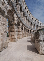  The walls of the Roman Amphitheatre in Pula, Istria, Croatia. 