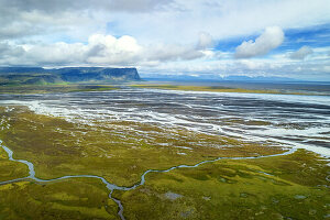  Summer, Aerial, Glacier River, River, LÃ³magnÃºpur, Iceland, Europe 