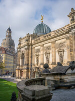  View from Brühl&#39;s Terrace to the Frauenkirche, Old Town, Dresden, Saxony, Germany, Europe 