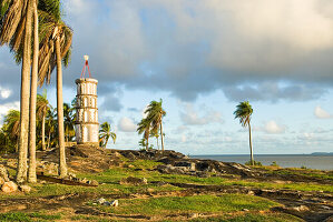 Dreyfus Tower, remains of the penal colony, Pointe des Roches (Rock Headland), Kourou,French Guiana,overseas department and region of France,Atlantic coast of South America