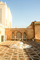  Cultural landmark, the Hassan Tower in Rabat, Morocco, in the evening sun. 