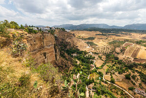 Ausblick von der Stadt Ronda, Andalusien, Spanien