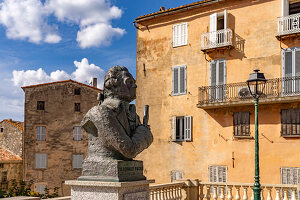 Büste von Pasquale Paoli in Sartene, Korsika, Frankreich