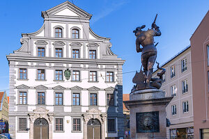 Ausgburger Stadtmetzg und Georgsbrunnen, Augsburg, Schwaben, Bayern, Deutschland