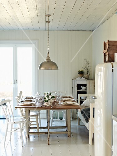 Set Table In White Kitchen License Images 11280668 Stockfood 11280668 Set Table In White Kitchen