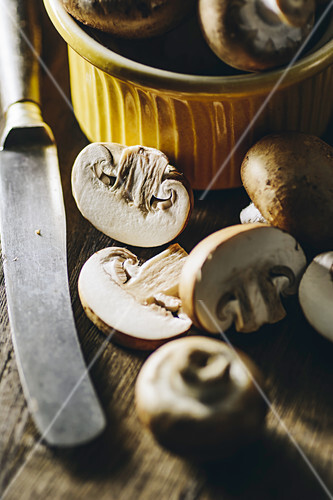 Fresh champignon mushroom