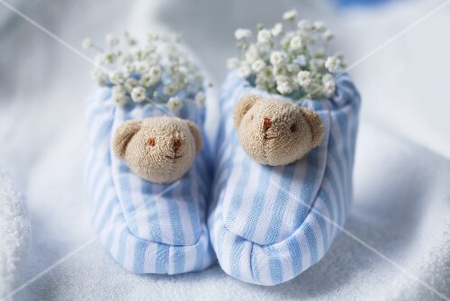 Booties Baby Schuhe flauschige Thermo Füßlinge Rosa Blau 0-6Mon Babyschuhe
