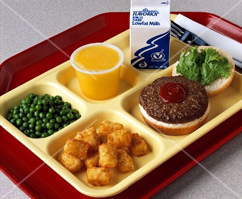 School Lunch on Tray with Burger and … – License Images – StockFood ...